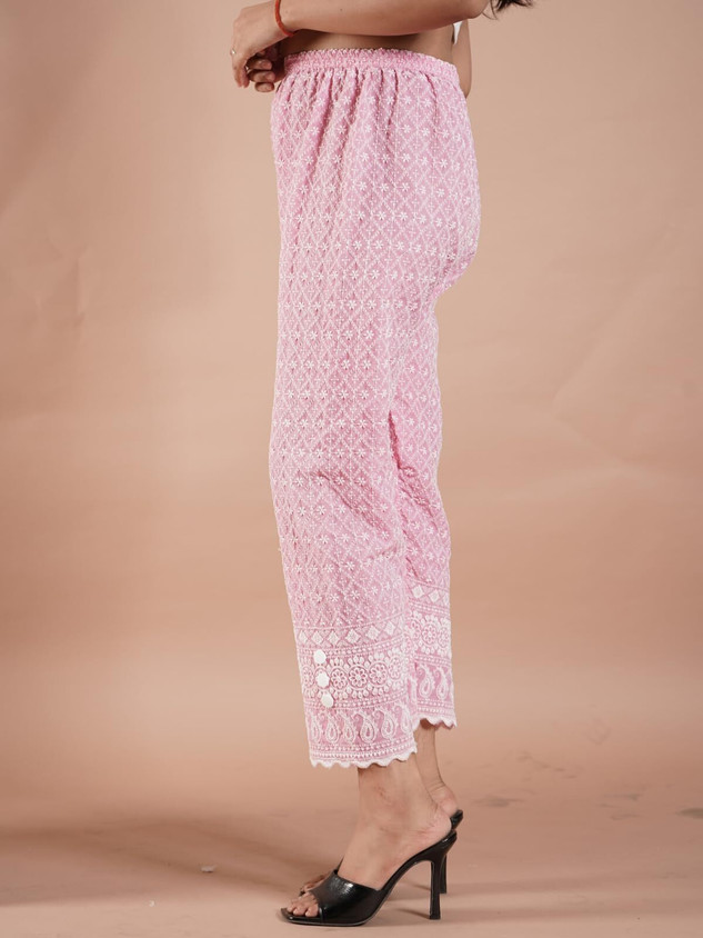 Teradozz Relaxed Women Pink Trousers