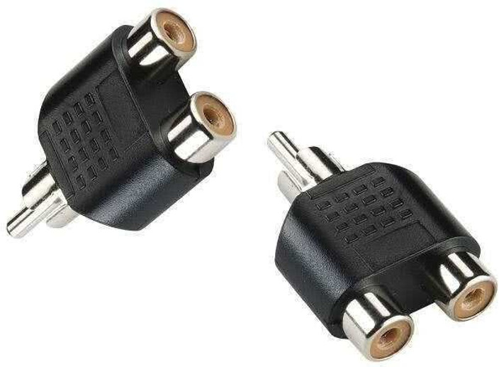 Metallo 1 Maschio A 2-RCA Femmina Adattatore Stereo Y Adattatore