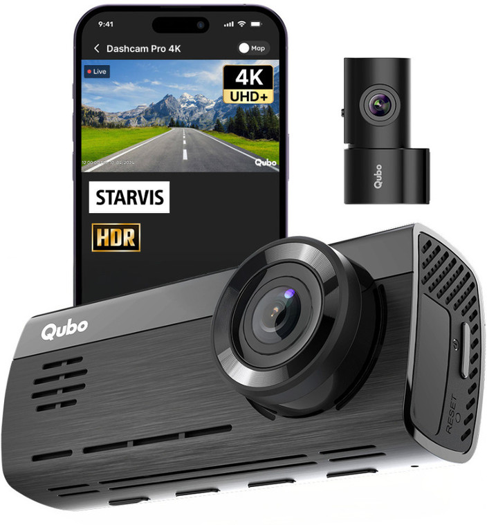 Qubo Best Dash Cam Gps Combo Qubo Smart Dashcam Pro 4K Rear| UHD+| 8MP