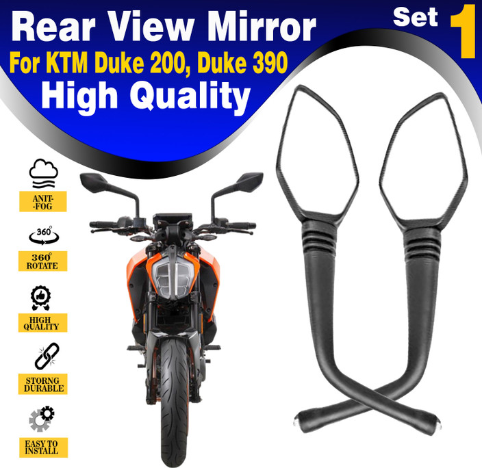 ASRYD Manual Rear View Mirror For KTM Duke 200, Duke 390