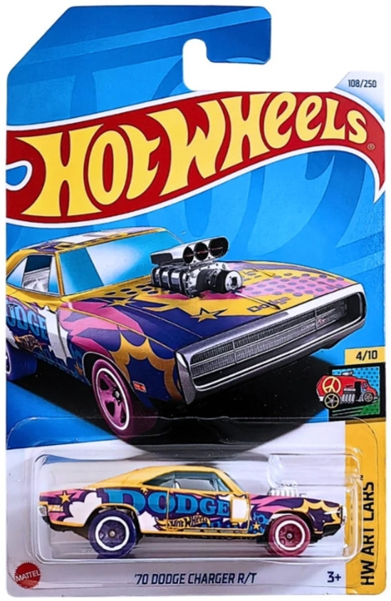 ミニカー Hot Wheels 70 Dodge Charger R/T nft HOT WHEELS '70 DODGE CHARGER R/T HW ART CARS,DIE-CAST TOY
