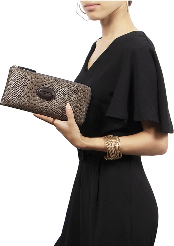 HIDESIGN Women Casual Silver Genuine Leather Wallet