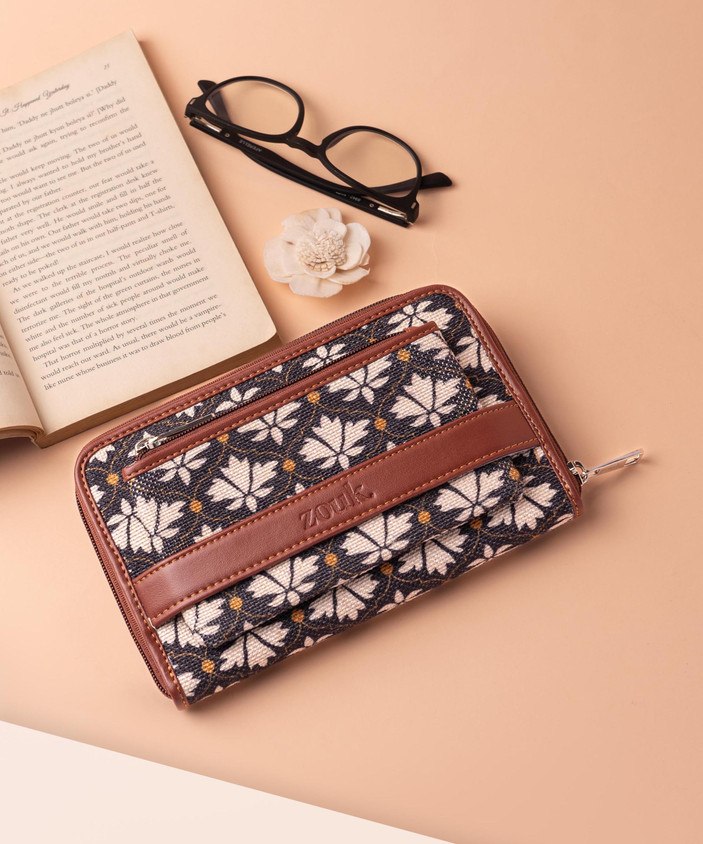 Zouk Printed Wallets For Ladies ZOUK Women's Handmade Vegan - Main Image