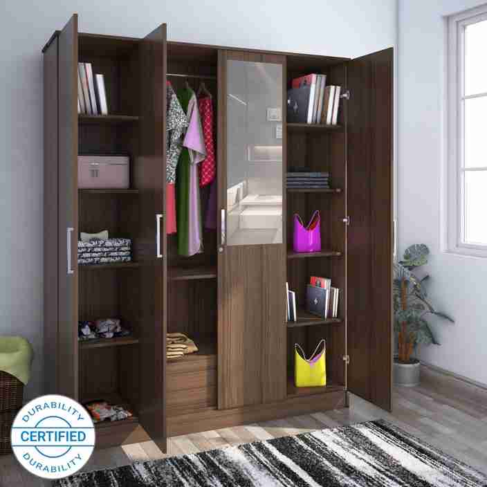 Flipkart Perfect Homes Julian Engineered Wood 4 Door Wardrobe