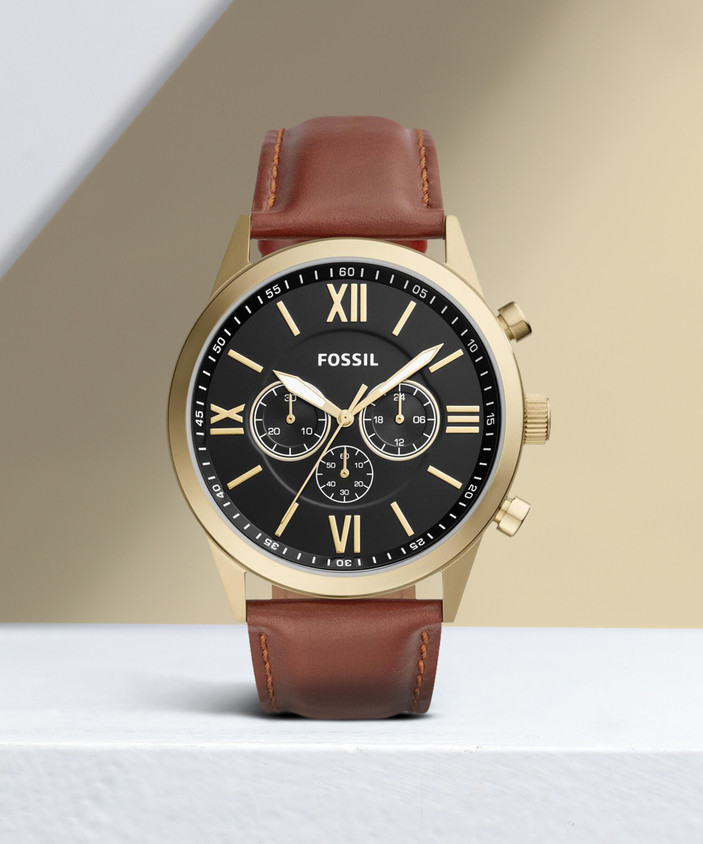 Leather Strap Fossil Bq2125 Flynn Analog Watch Price Fossil Bq2125