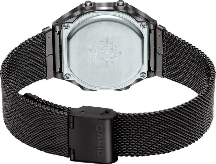 Casio A168 Black Casio Touch Watch Stainless Steel Casio A168