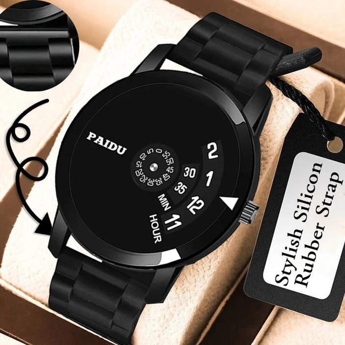 Flipkart Paidu Watch Black Colour Talgo KT-PAIDU-BLK-RBR13_bb