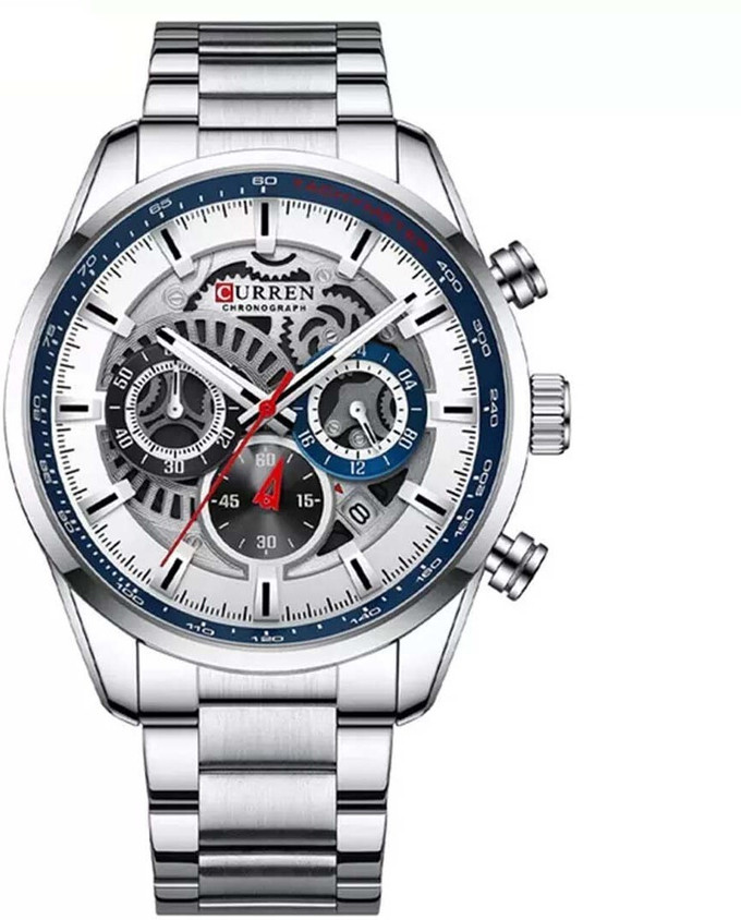 Hot curren silver chronograph watch Store