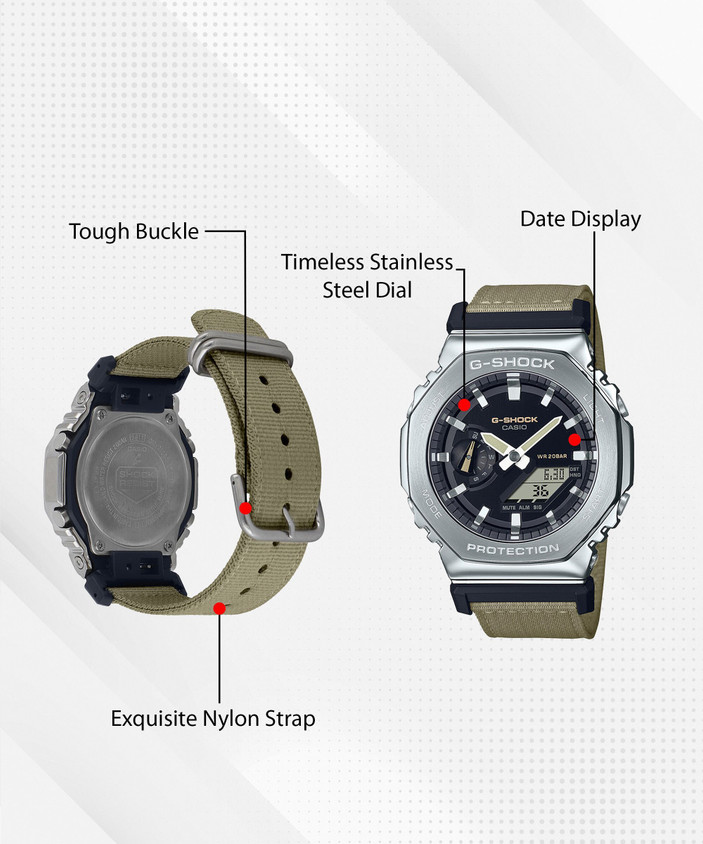 Casio Canvas Strap Watch CASIO GM-2100C-5ADR G-SHOCK Black Dial