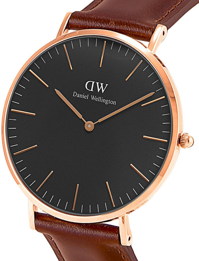 DANIEL WELLINGTON Classic ST Mawes Black color Round 40 mm