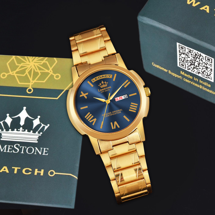 LIMESTONE LEGACY Series Day Date Original HMTS Gold Plated