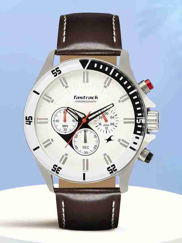 Leather Strap Fastrack Watch Chronograph Fastrack NP3072SL01 Chrono Analog  Watch For Men Buy Fastrack