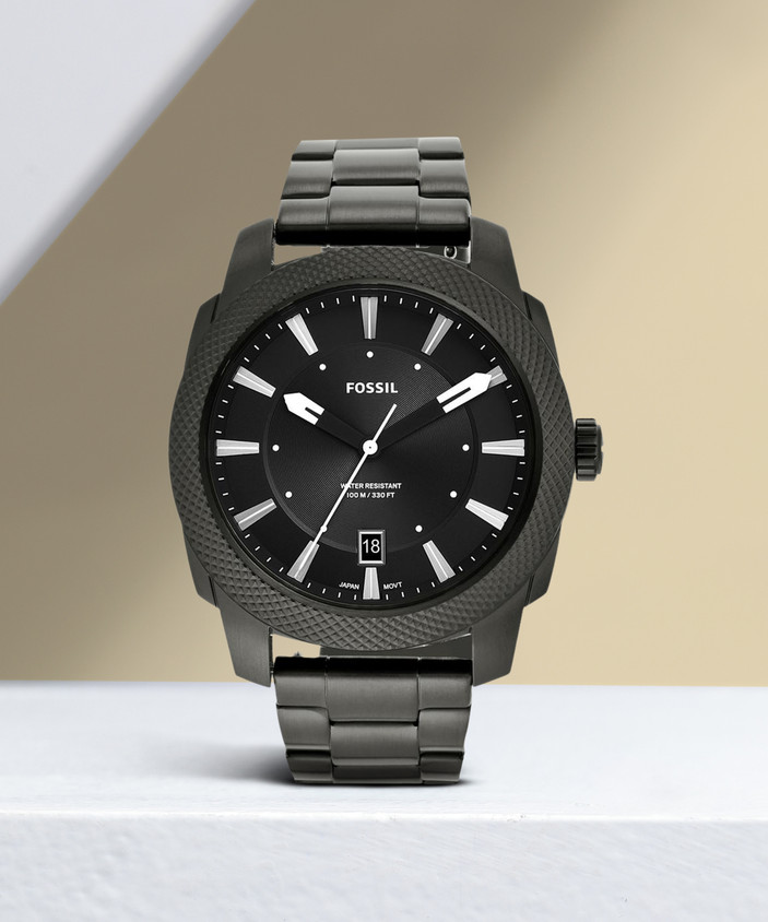 machine black stainless steel watch