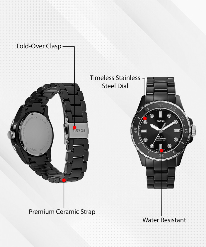 FOSSIL FB-01 CE1130 ブラックセラミック レディースウォッチ