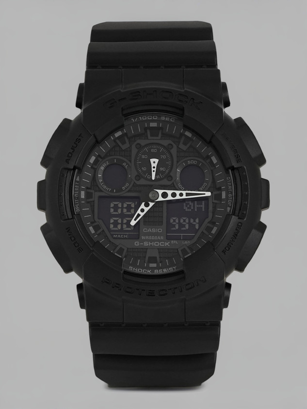 CASIO GA-100-1A1DR G-SHOCK GA-100-1A1HDR Black Dial Resin Strap  Analog-Digital Watch For Men