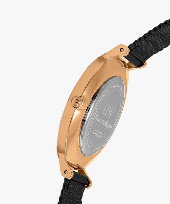 Daniel Wellington 腕時計 Petite Ashfield 36 DW00100307 Petite Ashfield - Black women's watch with rose gold | DW