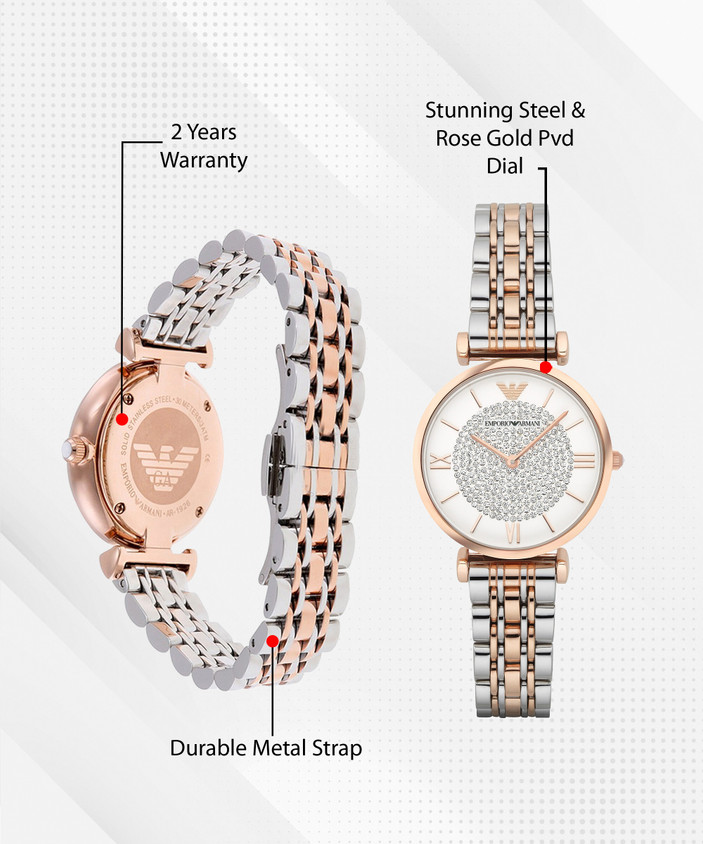 Stainless Steel Armani Damenuhr Ar1926 Two Tone Armani Horloge