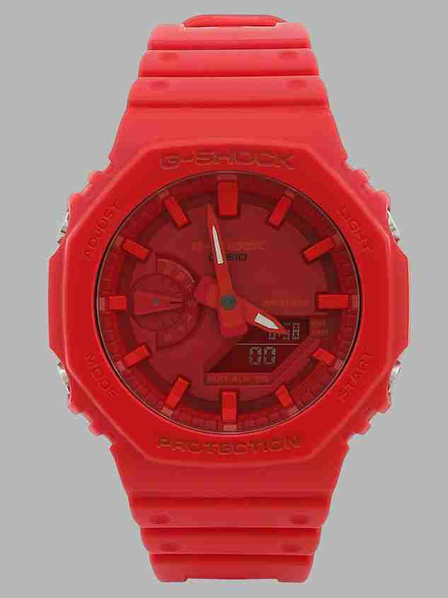 CASIO GA-2100-4ADR G-SHOCK GA-2100-4ADR Red Dial Resin Strap