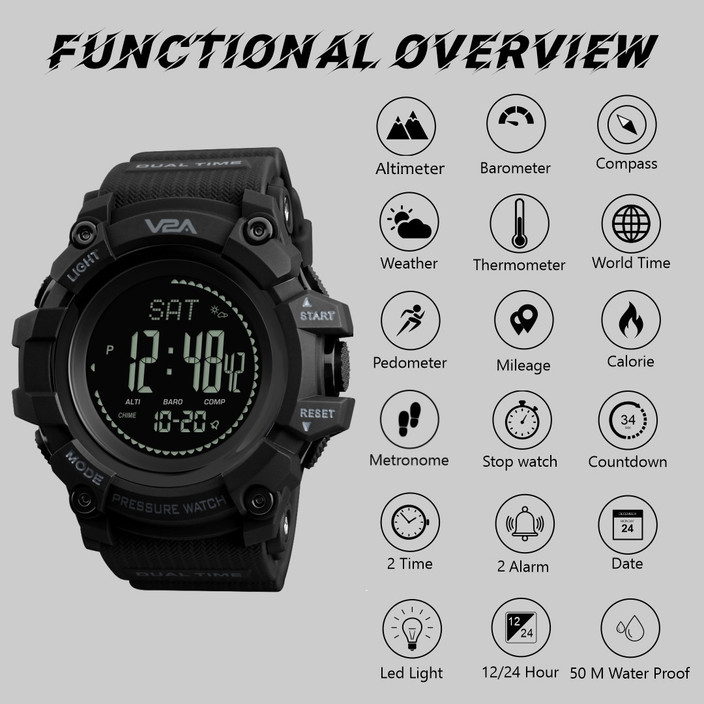 Compass Skmei Barometer Watch Skmei Altimeter Barometer Compass