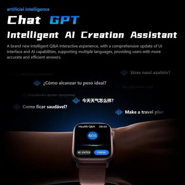 ☆Chat GPT☆【着信】スマートウォッチ(ブラック)HW69 PRO MAX Cubonic HW69 Pro Max 100% AMOLED 2.10