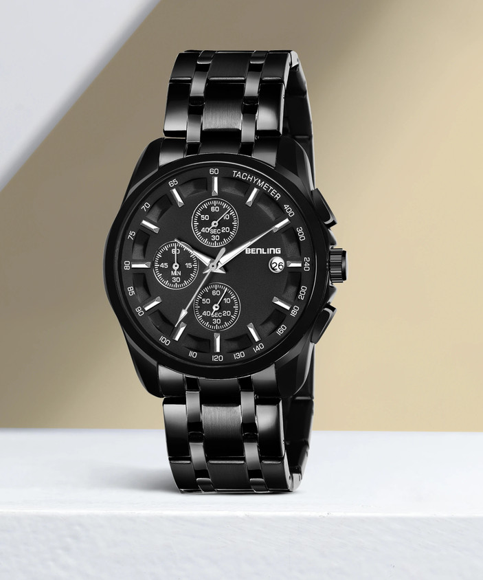 Black Metal Strap Fastrack Black Men's Watch Fastrack Kronos