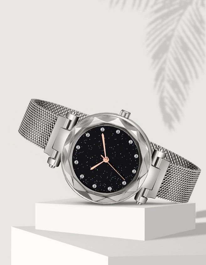 Stainless Steel Starry Sky Watch With Magnetic Strap Watch Band