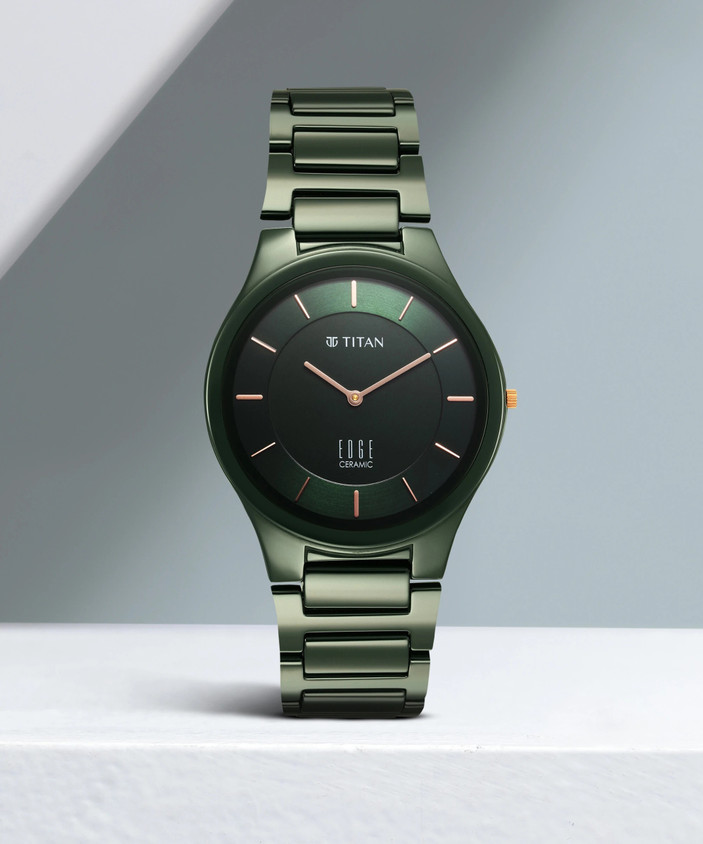 Green Dial Titan Slimmest Ceramic Watch Price Titan Edge Ceramic