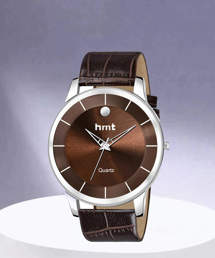 hrnt B9087 Brown Wrist Hands Watch Leather Brown Belt (Patta) Analogue  Brand Watch Analog Watch For Men