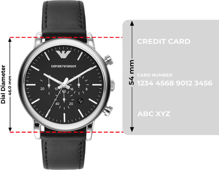 Ar1828 Armani Watch Men's Black Leather Chronograph Watch AR1828