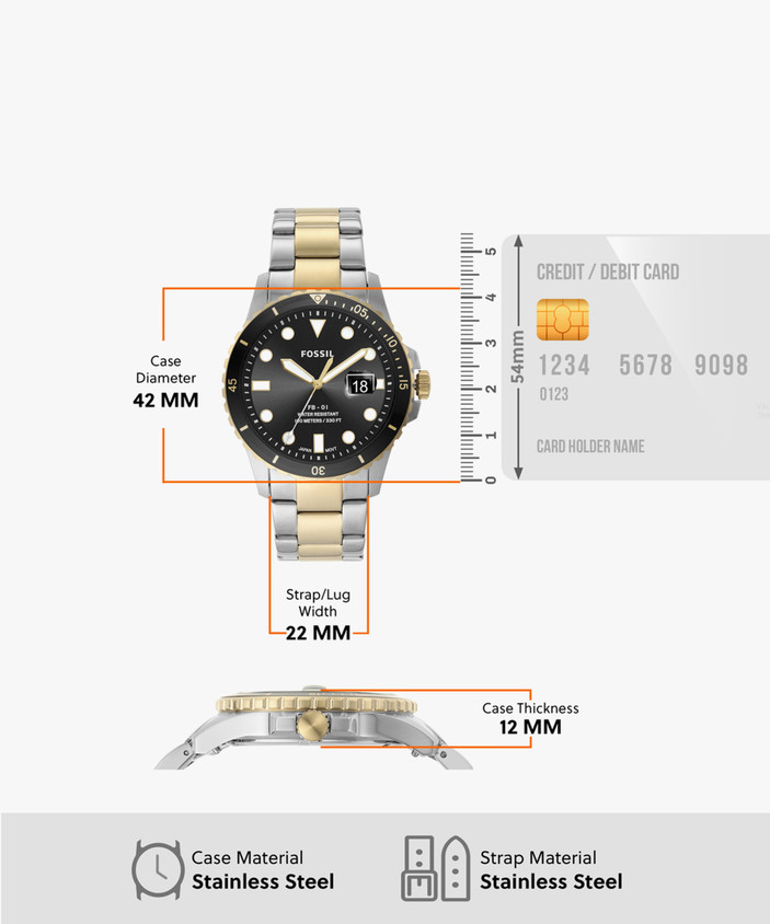 Stainless Steel How To Change Date On Fossil Watch FOSSIL Fb
