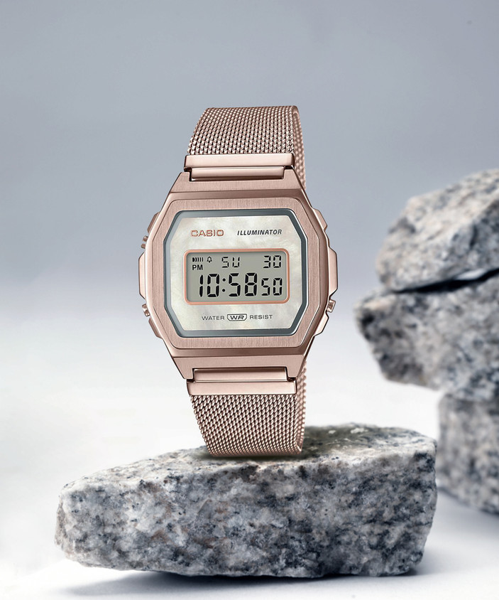 CASIO A1000MCG-9EF Vintage Rose Gold Dial Rose Gold Stainless