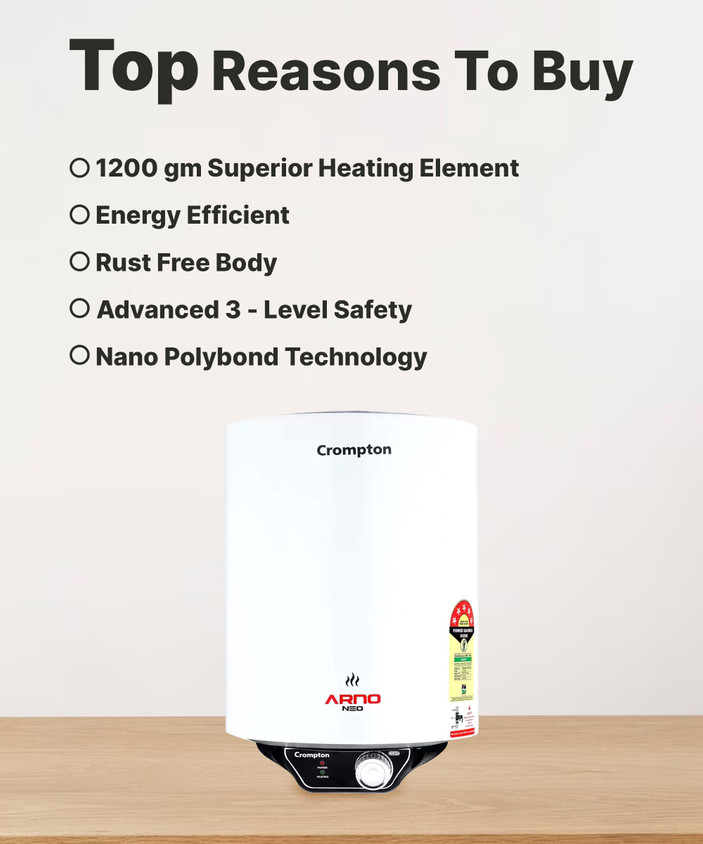 Crompton Best Geyser For Home Use Crompton Amica Pro 15-L, Star