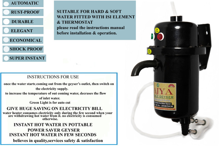 Ketko Horizontal Geyser Horizontal Ketko Eva Instant Water Heater