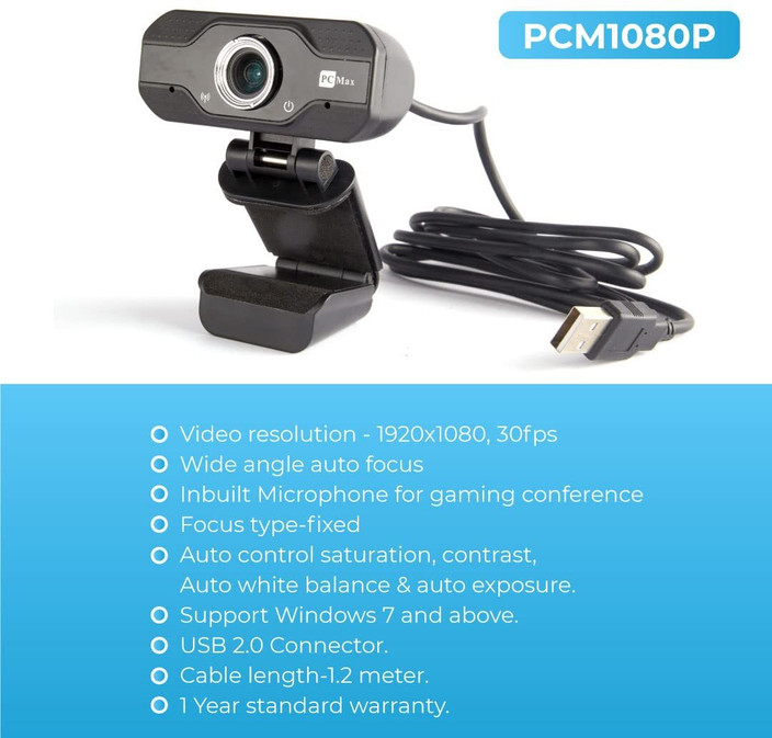 Wide Angle Best Webcam With Microphone For Zoom Hp W100 480p 30