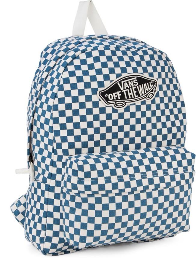 blue checkered backpack