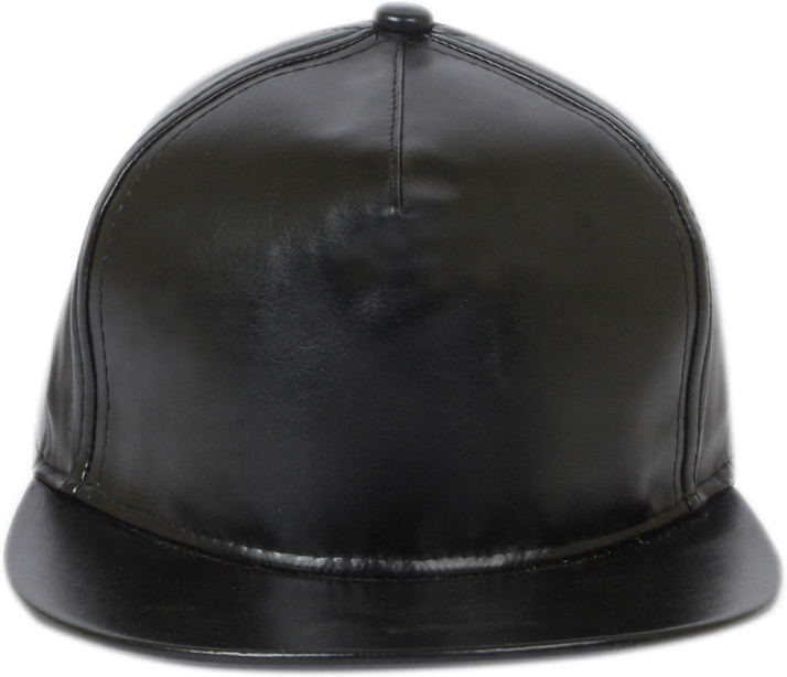 Mens black leather caps Clearance