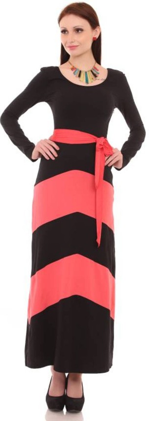 raabta fashion black long dress