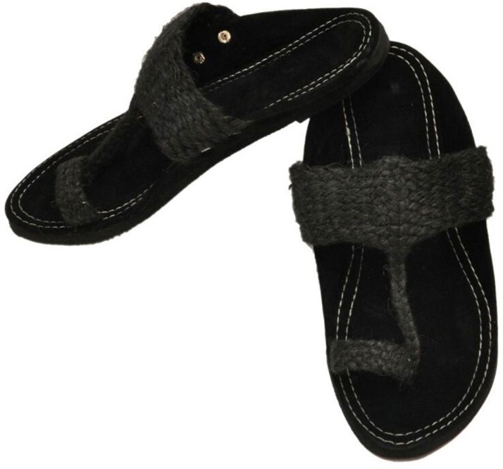 kolhapuri chappal black