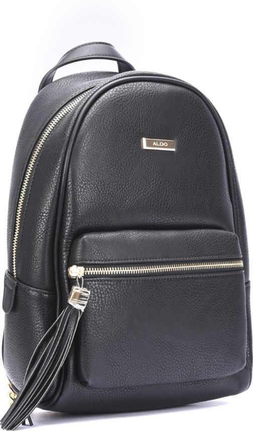 aldo black leather backpack