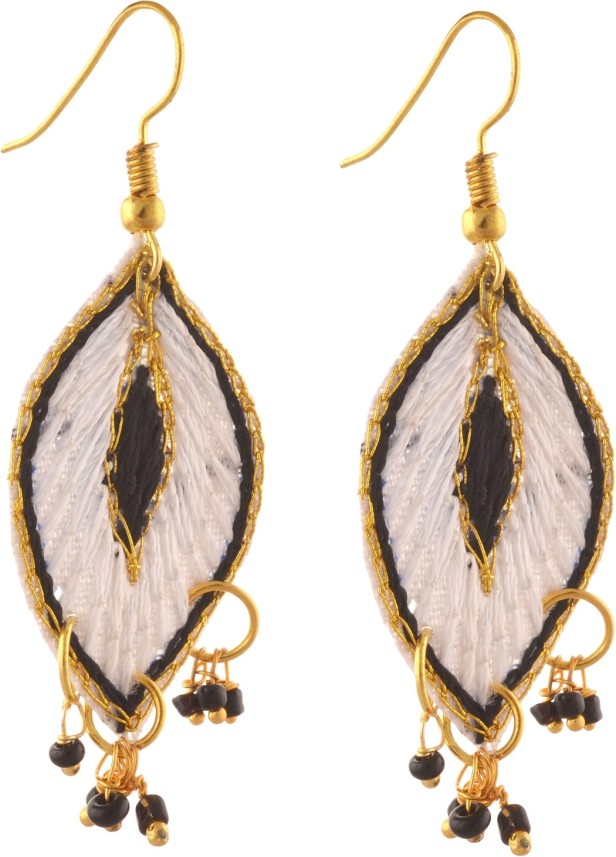Zephyrr Fashion Gold Tone Lightweight Beaded Hook Dangle Earrings For Girls and Women