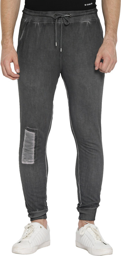 Pantaloons Solid Men Grey Track Pants 