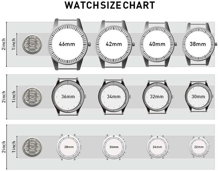 watch size chart
