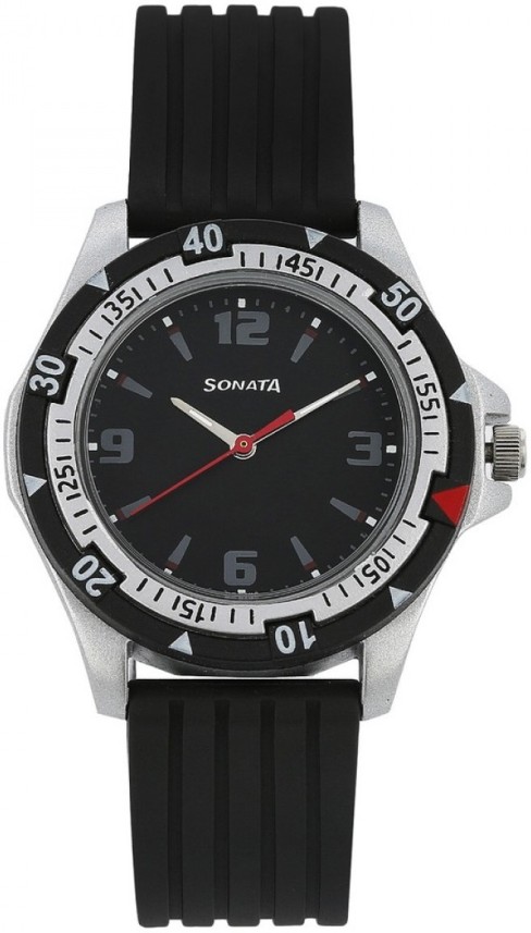 sonata watch for men black