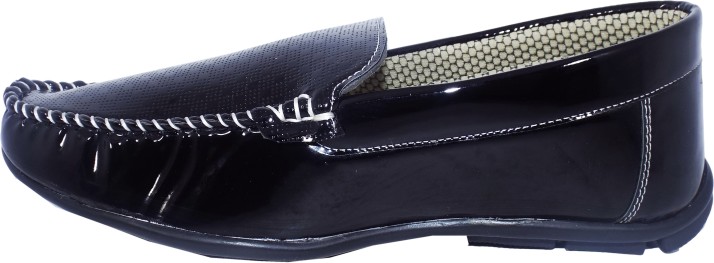 shining black loafers