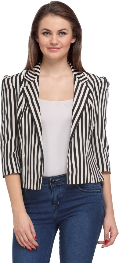 black and white striped jacket women's