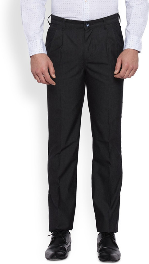 PARX Regular Fit Men Black Trousers 