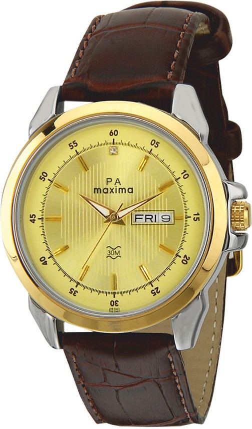 maxima watches golden colour