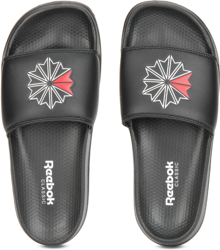 reebok slides black