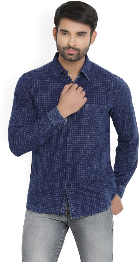 spykar navy blue shirt