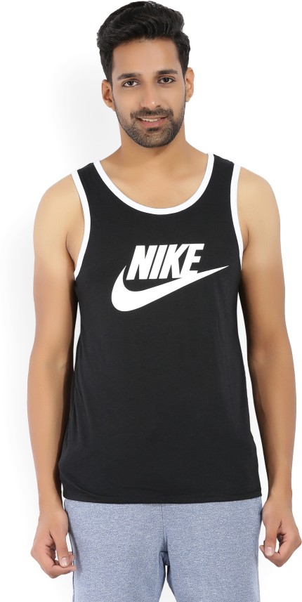 nike vest black and white